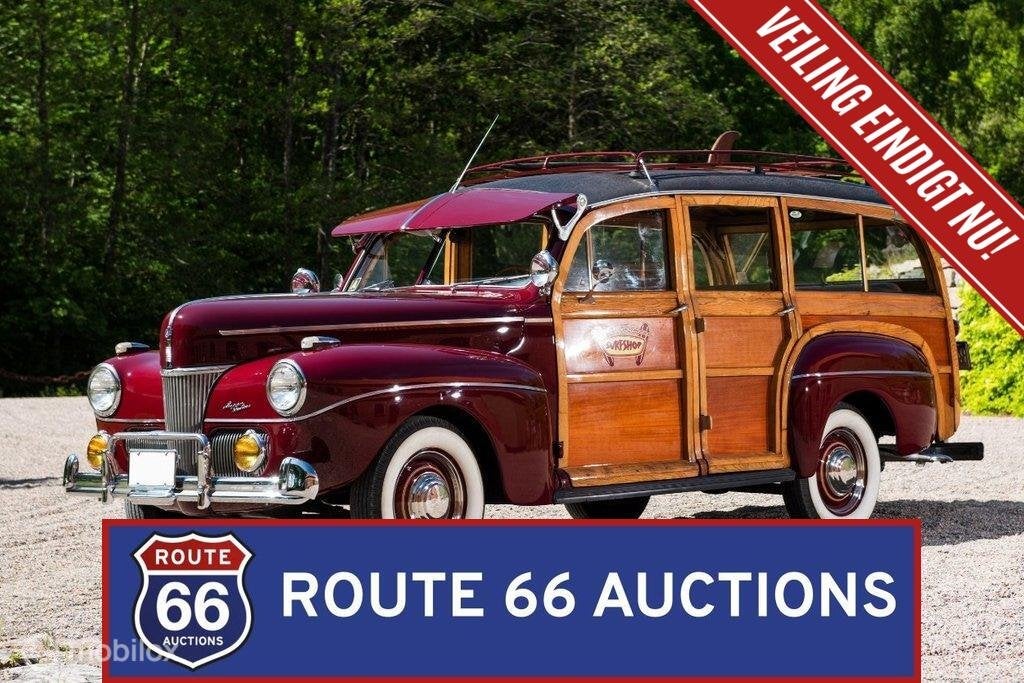 Ford Super De Luxe Station Wagon | 1941 | Route 66 Auctions, Auto's, Zwart, Bedrijf, Handgeschakeld, Overige carrosserie