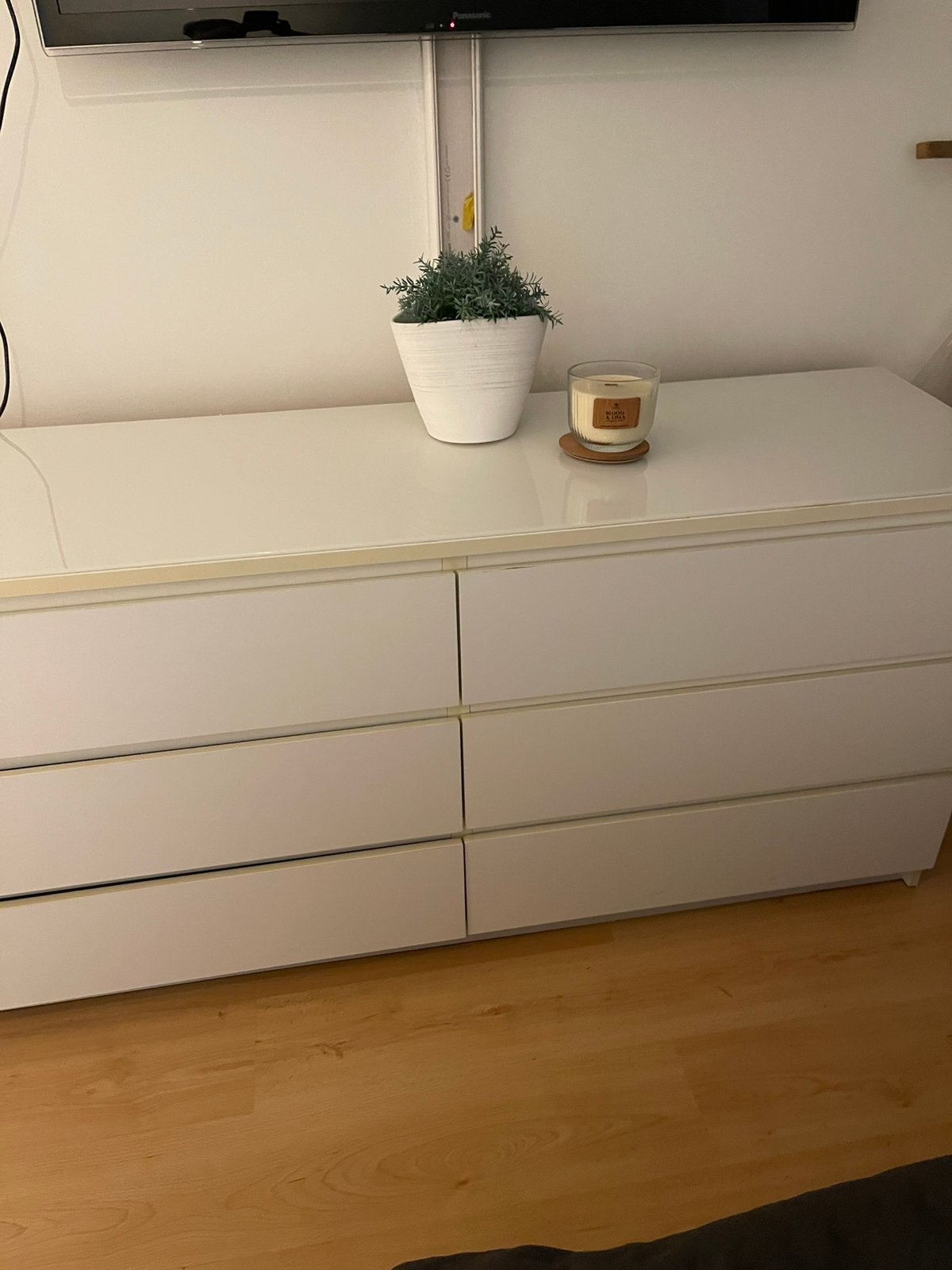 Malm kast 6 lades wit, Huis en Inrichting, 5 laden of meer, Ophalen, Gebruikt