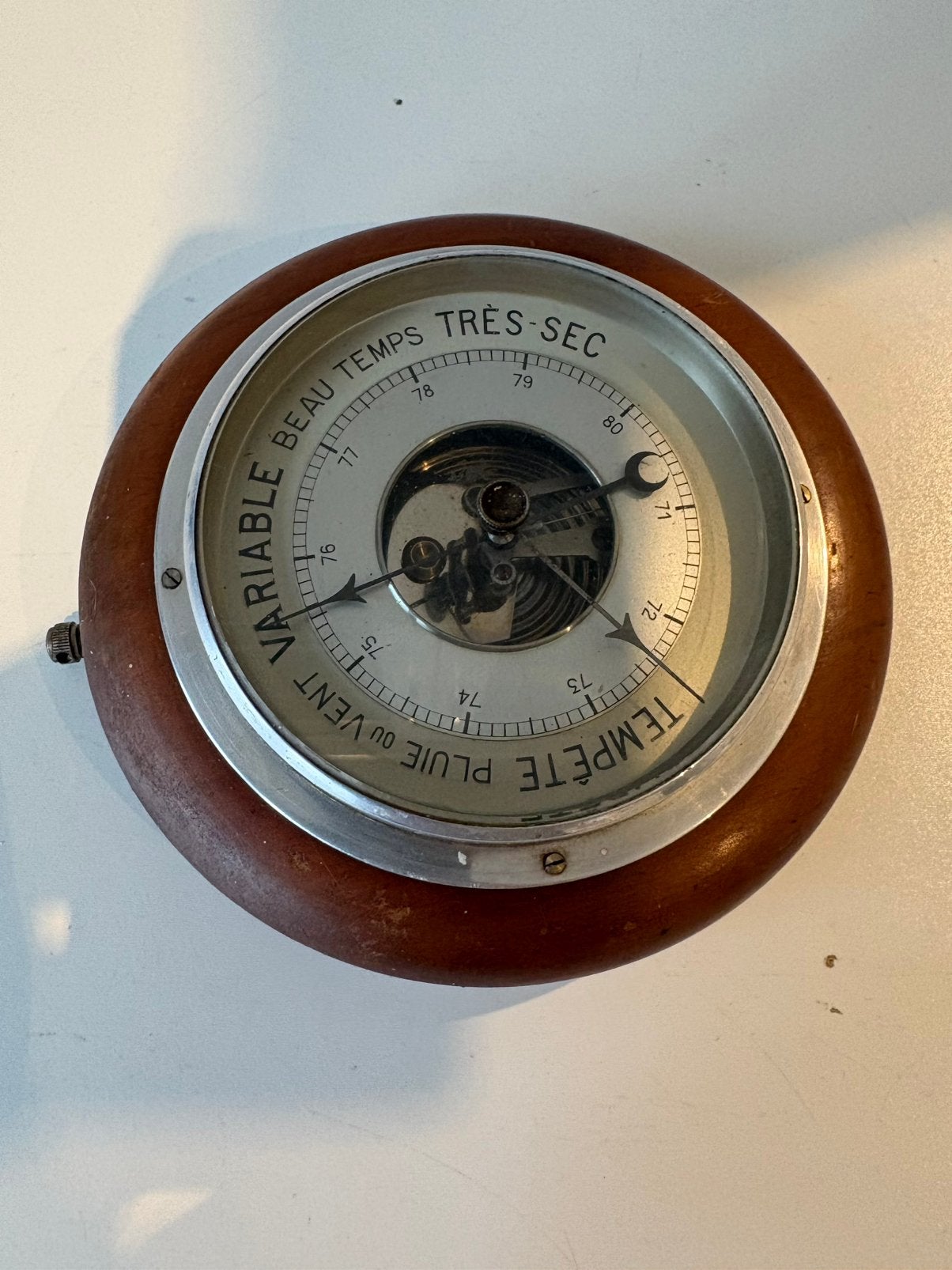 Oude barometer (15 cm), Audio, Tv en Foto, Ophalen of Verzenden, Gebruikt, Barometer