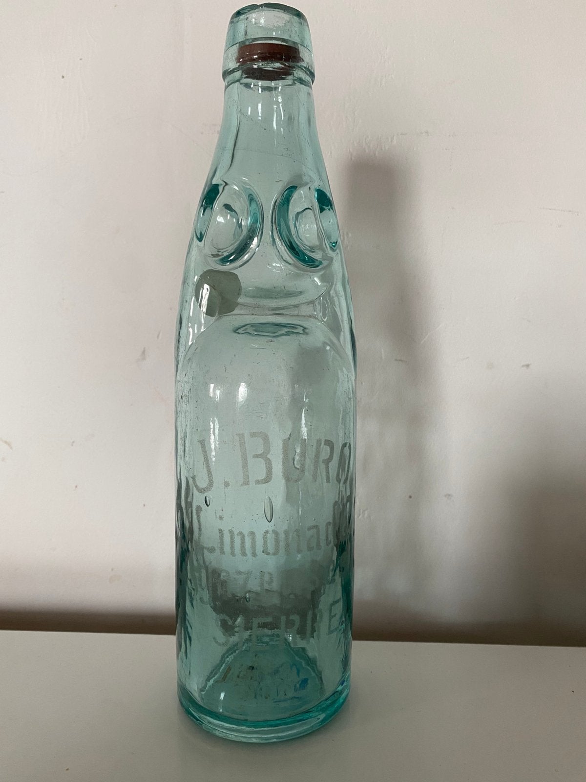 Ancienne bouteille J. BURO Limonade, Enlèvement ou Envoi, Utilisé, Emballage