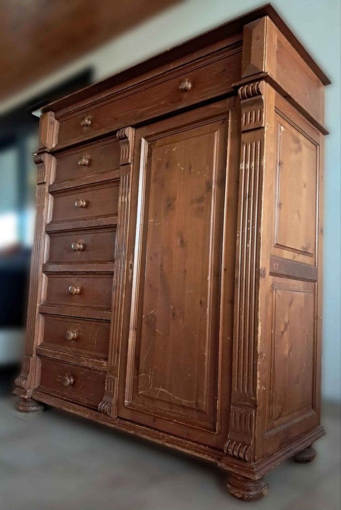 Massieve houten kast - commode, 25 à 50 cm, 5 tiroirs ou plus, 100 à 150 cm, Enlèvement