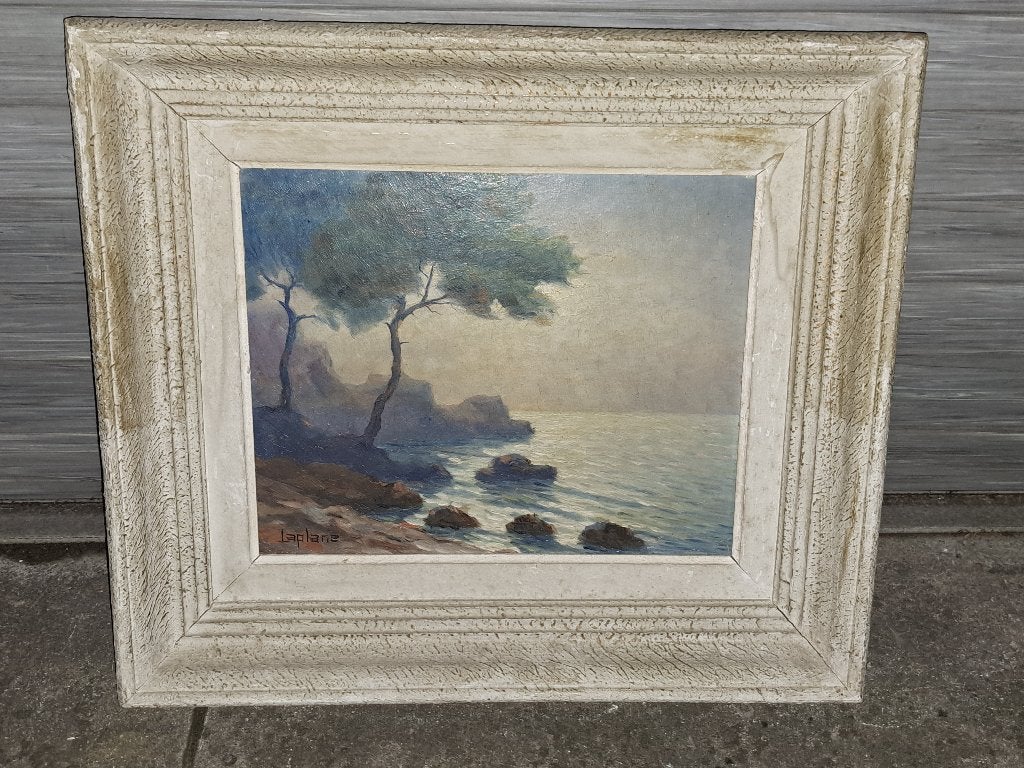 huile sur panneau signe laplane, Antiquités & Art, Art | Peinture | Classique, Enlèvement ou Envoi, Panneau