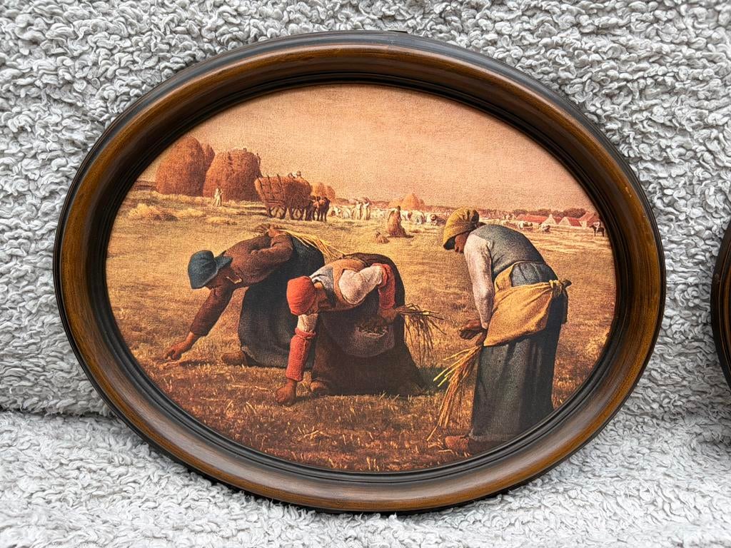 Reproductie ‘Angelus’ + ‘De arenleessters’ van Millet, Ophalen of Verzenden