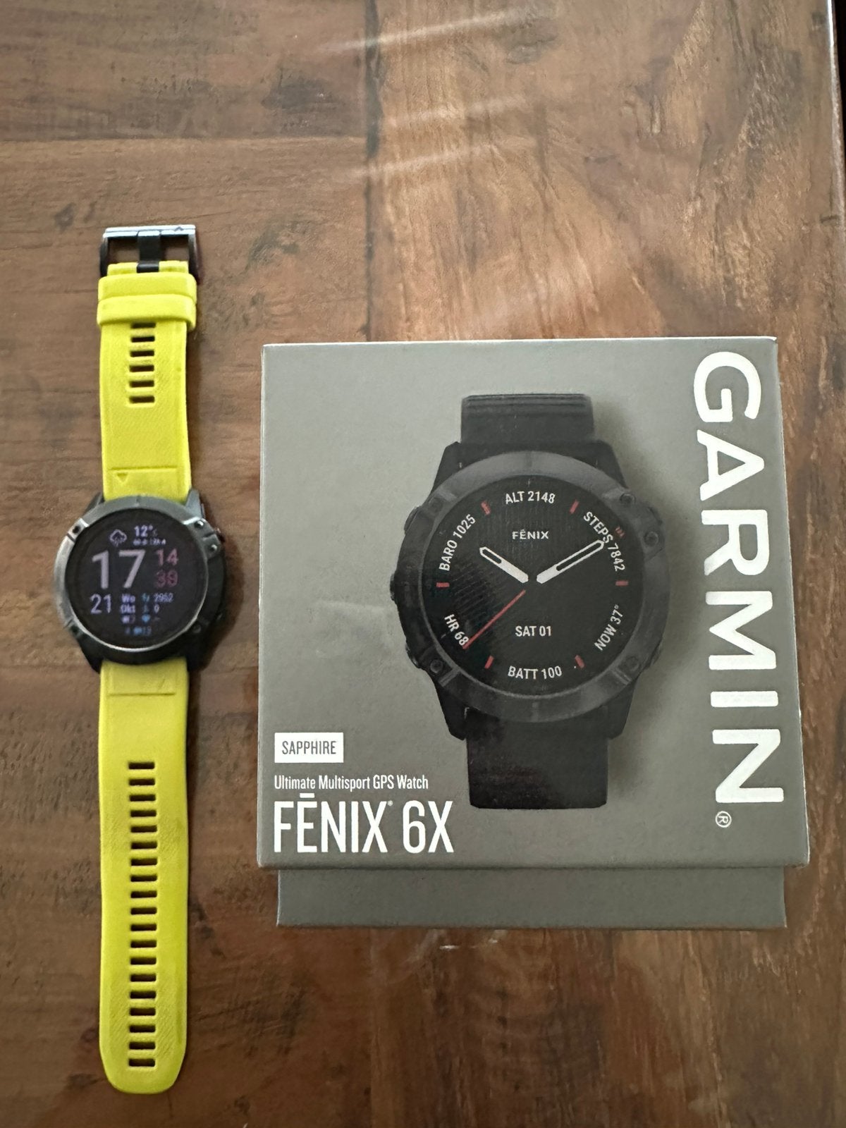 Garmin Fenix 6X Sapphire, Handtassen en Accessoires, Ophalen, Zo goed als nieuw
