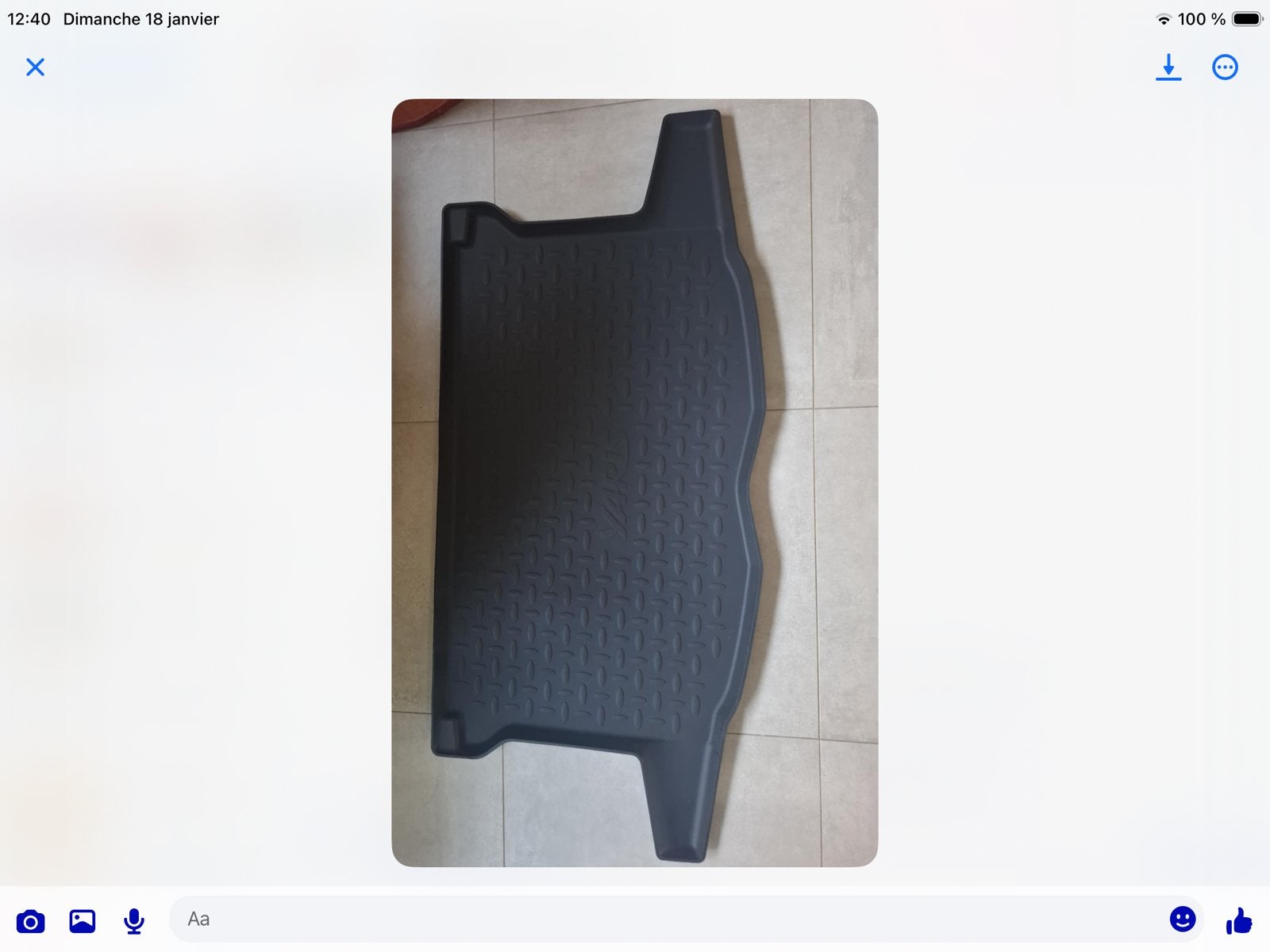 Tapis de coffre, Enlèvement, Comme neuf