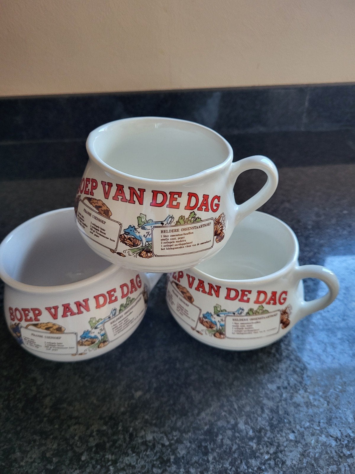 3 soeptassen, Ophalen of Verzenden