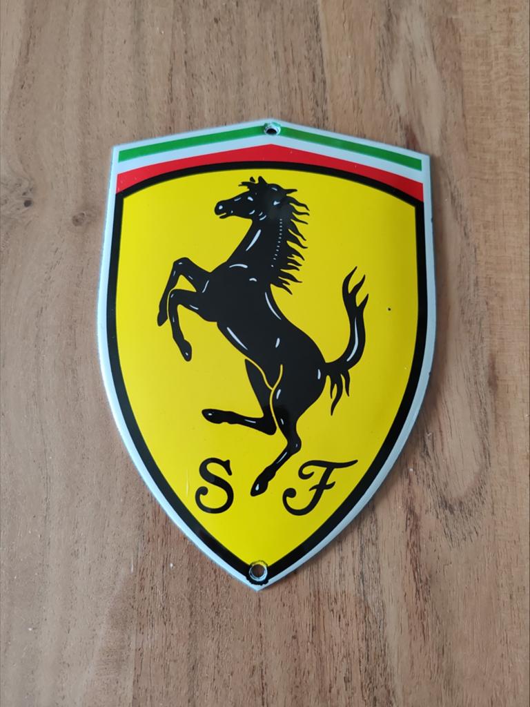 Plaque émaillée Ferrari, Enlèvement ou Envoi, Comme neuf, Panneau publicitaire