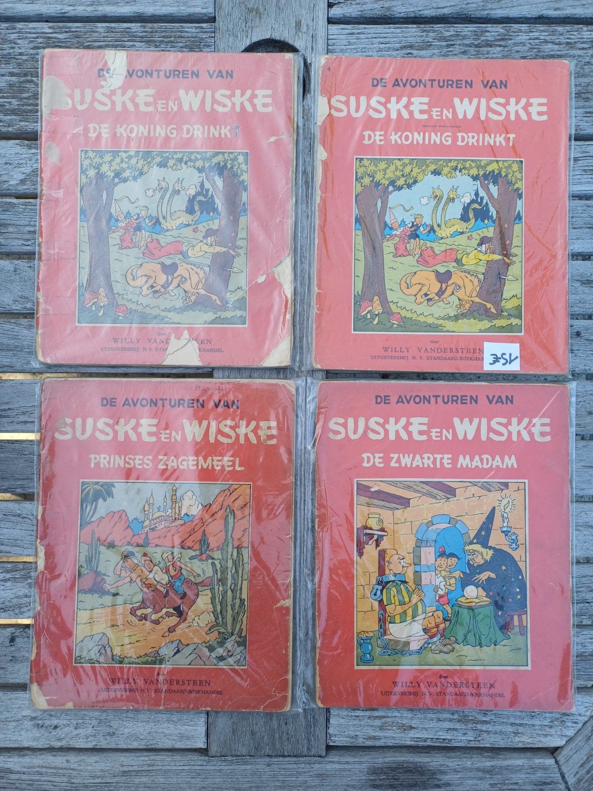 Groot lot oude ongekleurde Suske en Wiske - 47 albums, Meerdere stripboeken, Ophalen of Verzenden, Gelezen, Willy vandersteen