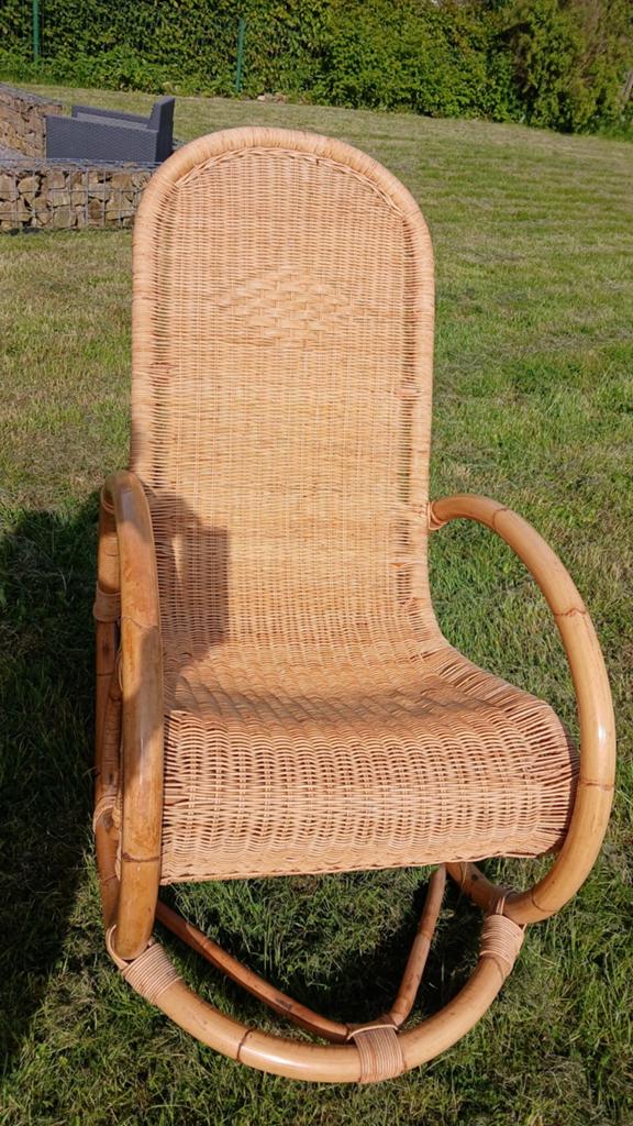 Fauteuil à bascule (rocking chair) en osier, Tuin en Terras, Tuinstoelen, Ophalen, Wicker