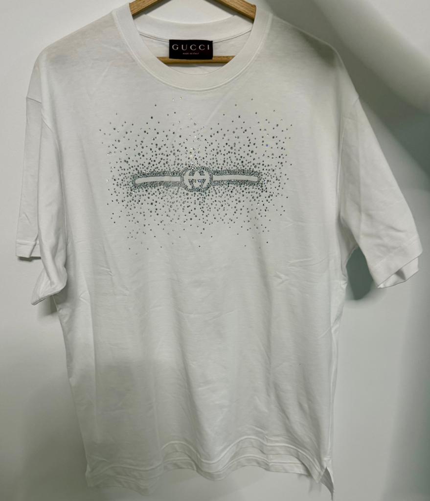 Gucci Oricinal seze L Crystal-Embellished Cotton-Jersey, Enlèvement ou Envoi, Neuf