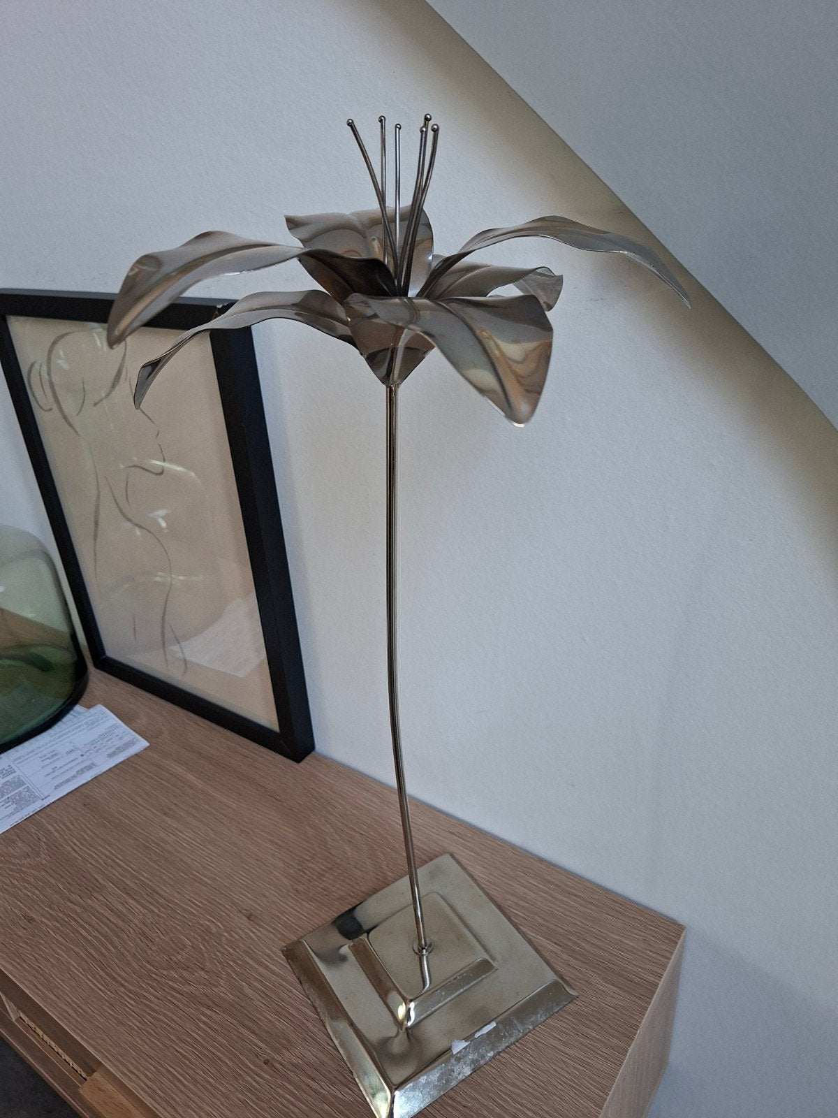 Fleur de lis in roestvrij metaal. 50 cm., Ophalen, Object, Metaal