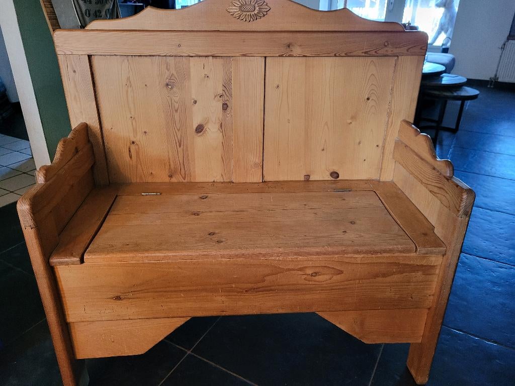 Oud grenen halbank, Antiek en Kunst, Ophalen