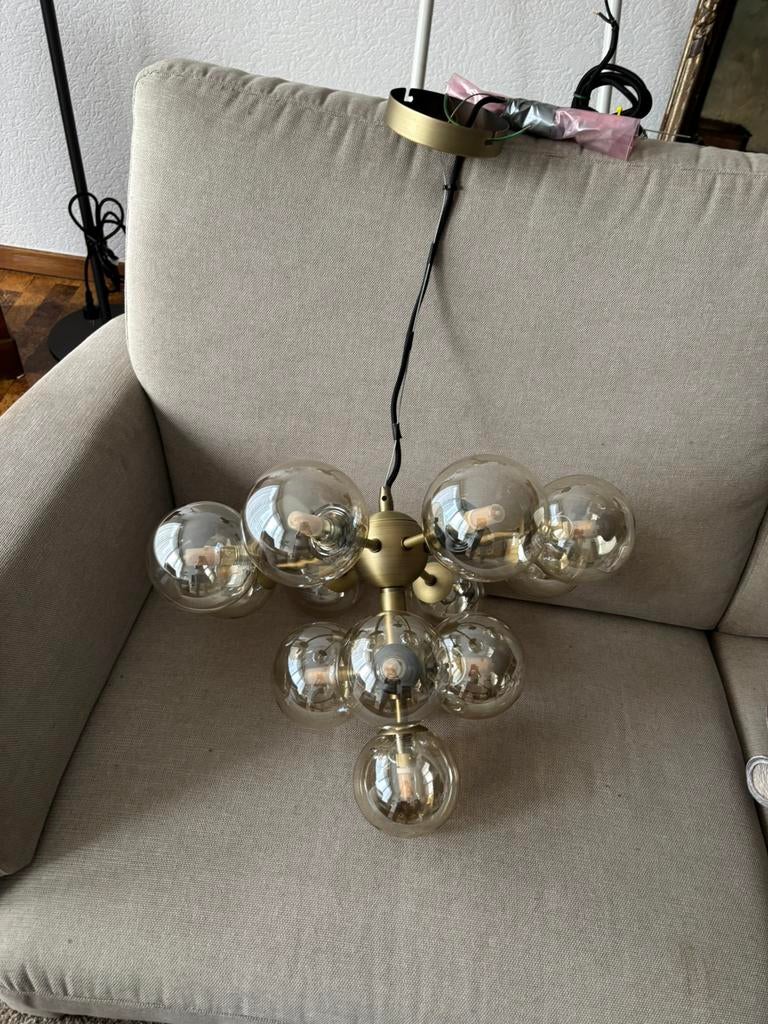 Designluster bestaande uit 13 glazen bollen., Huis en Inrichting, Ophalen, Nieuw