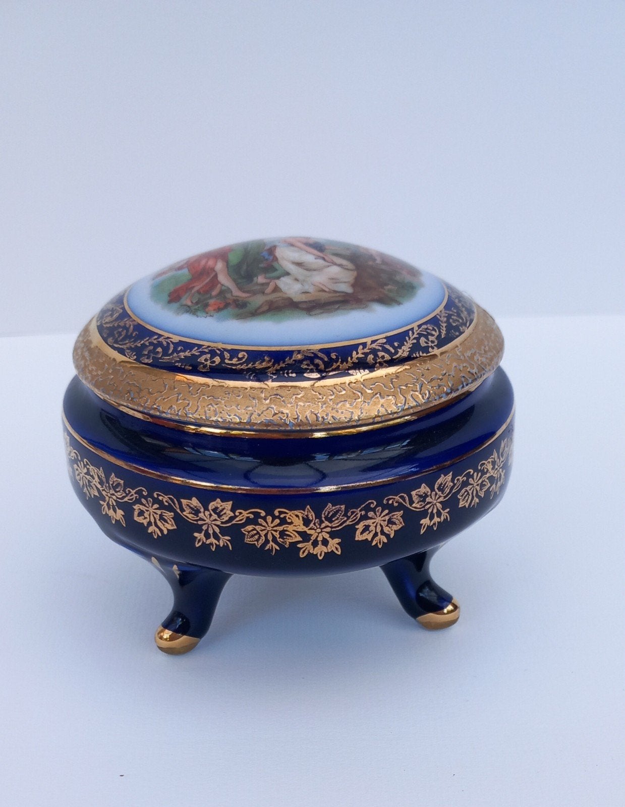 Jarre vintage en porcelaine de style Limoges, Enlèvement ou Envoi