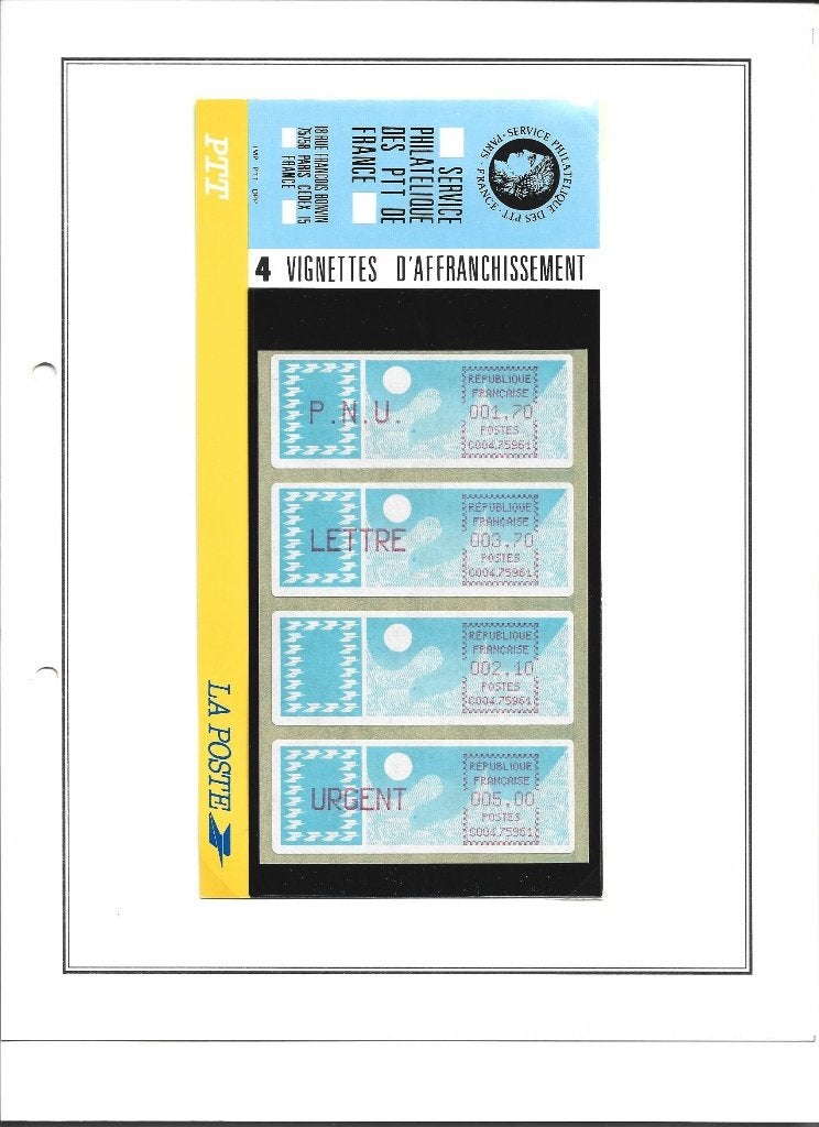 postzegels Frankrijkboekje met 4 vignetten verzendlabels, Envoi, Non oblitéré