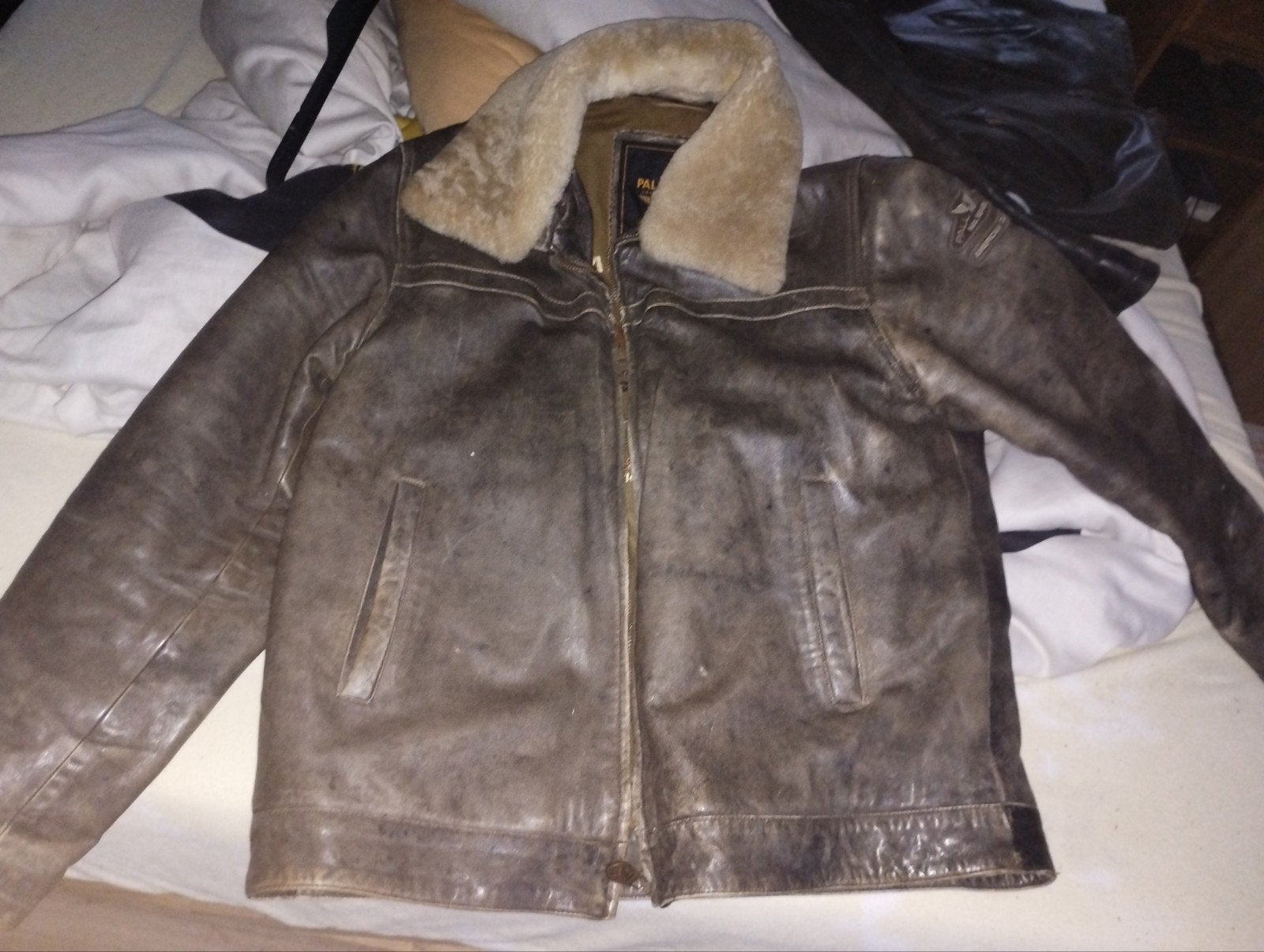vintage pall mall lederen jas, Maat 52/54 (L), Bruin, Pall Mall, Ophalen of Verzenden