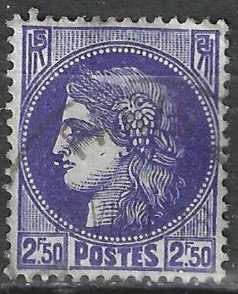 France 1938/1941 - Yvert 375A - Type Cérès - 2,50 F (ST), Envoi, Affranchi