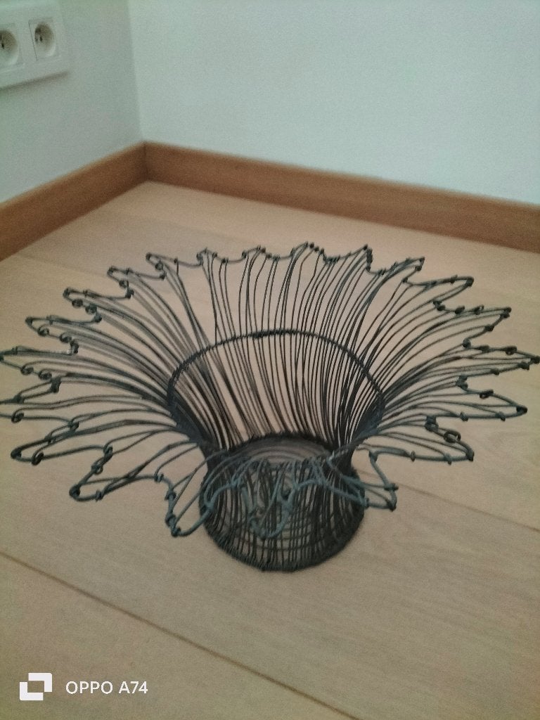handgemaakte fruitmand, Antiek en Kunst, Kunst | Designobjecten, Overige typen, Metaal, Groen, Ophalen of Verzenden