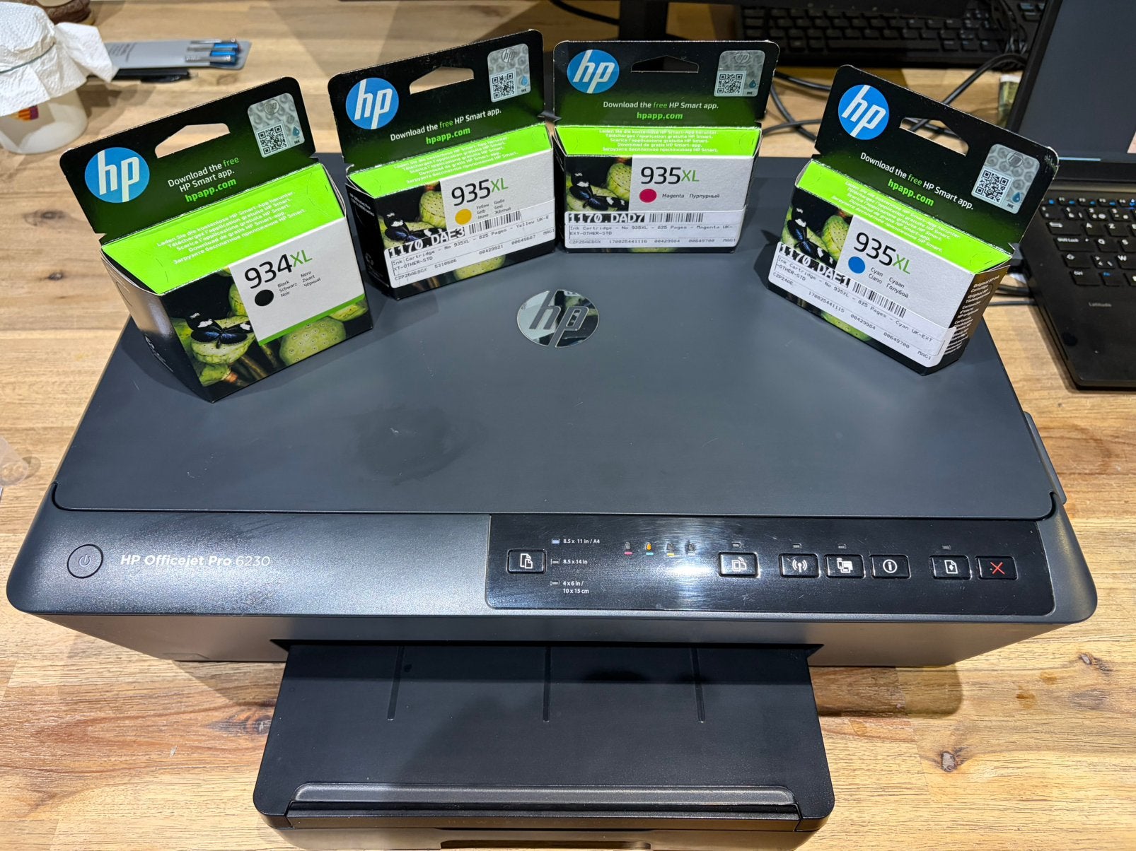 HP Officejet Pro 6230 wifi printer + nieuwe inktcartridges, Computers en Software, Ophalen of Verzenden, Zo goed als nieuw, Printer