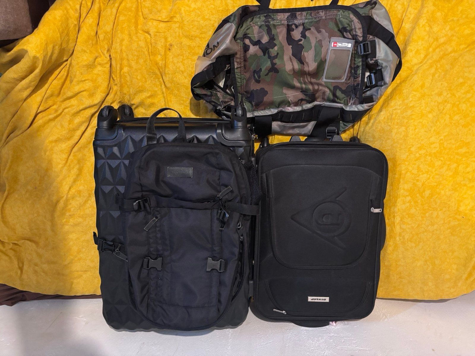 Set van 2 koffers en 2 tassen (voor op reis), Handtassen en Accessoires, Ophalen of Verzenden, Gebruikt, Zwart, Uitschuifbare handgreep