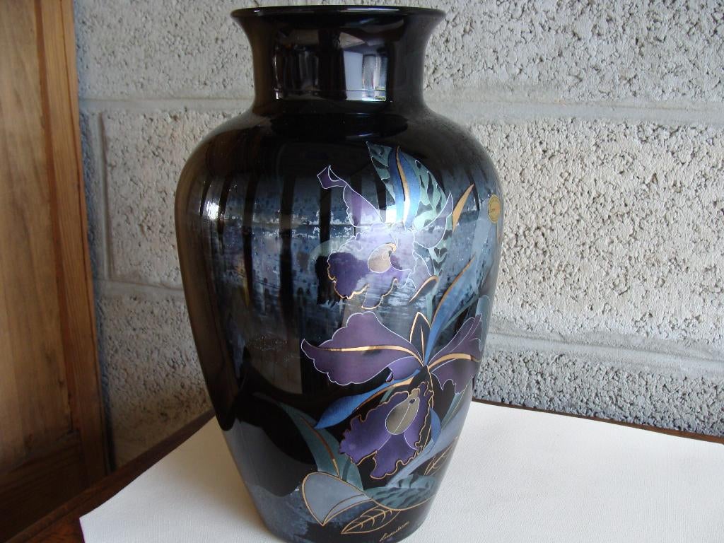 ancien grand vase en verre coloré, mode Italie, Linea Décor, Enlèvement