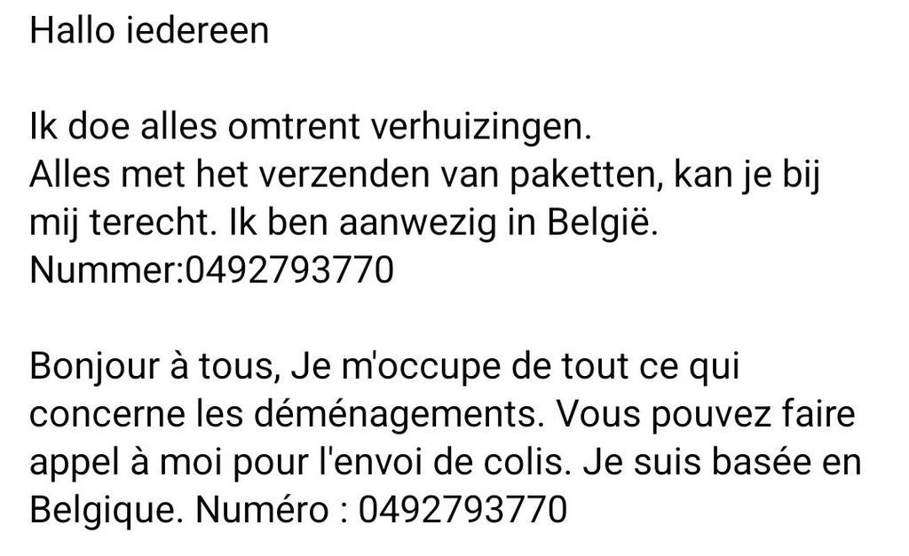Verhuizingen en transporter, Tickets en Kaartjes
