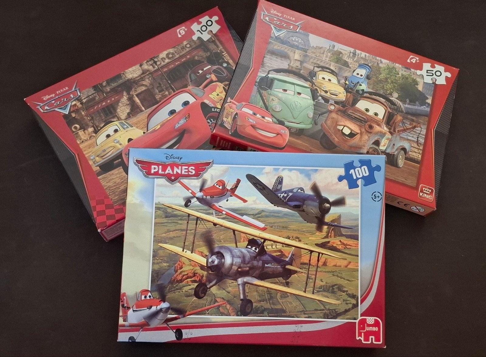 Puzzels van Cars en Planes, Ophalen, Meer dan 50 stukjes, Zo goed als nieuw, 4 tot 6 jaar