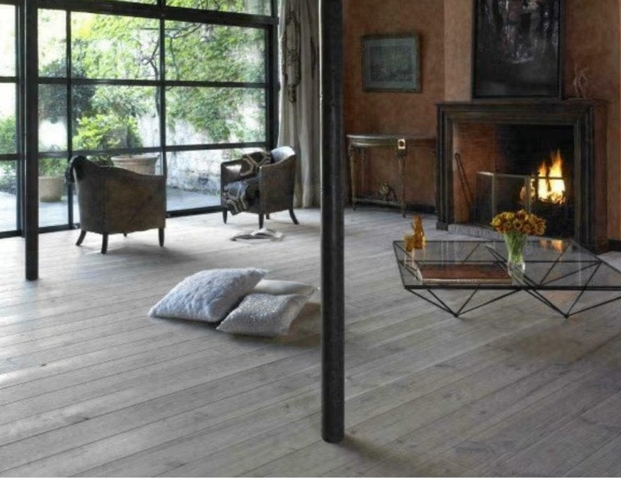 PARQUET EN PIN VIEILLI TRÈS ANCIEN ~ HUILÉ, Antiquités & Art, Enlèvement