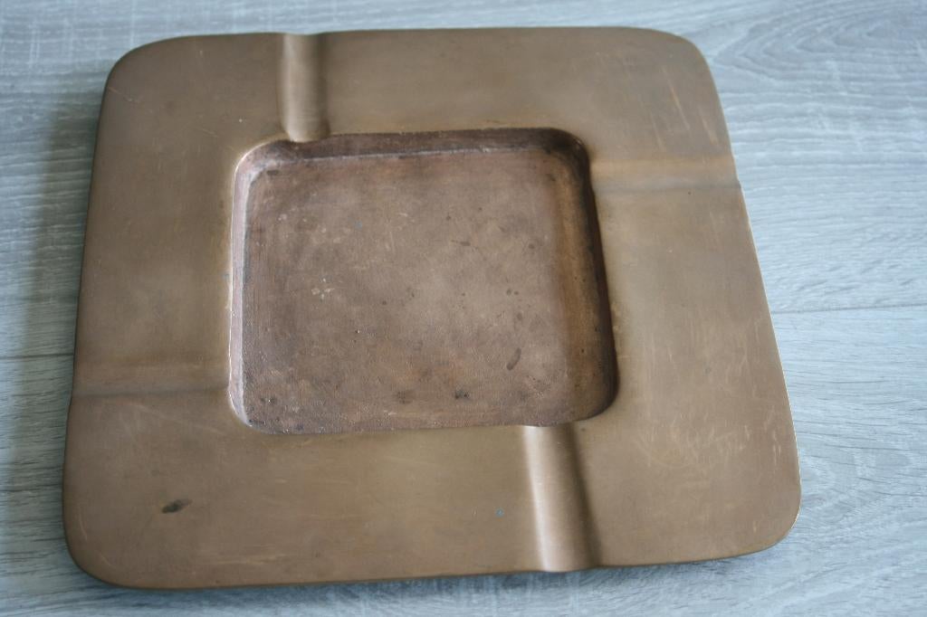 Vintage massief koperen asbak, Ophalen of Verzenden, Koper