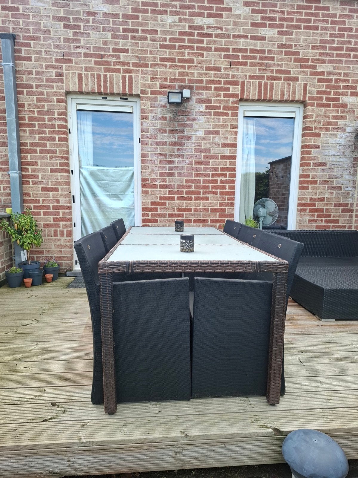 Tuintafel met 6 stoelen – ruime tuinset, Tuin en Terras, Ophalen, Rotan, 6 zitplaatsen, Tuinset