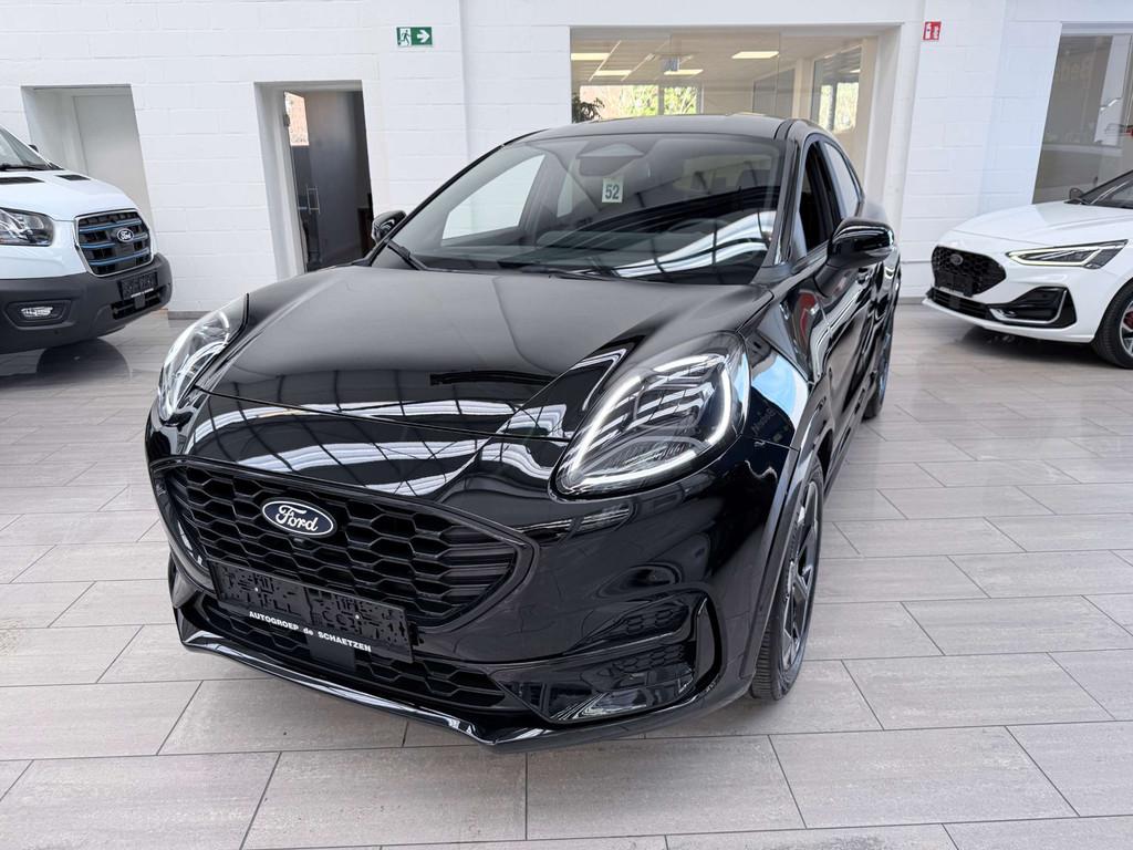 Ford Puma EcoBoost mHEV ST-Line X (bj 2024), Auto's, Zwart, Hybride Elektrisch/Benzine, SUV of Terreinwagen, 999 cc