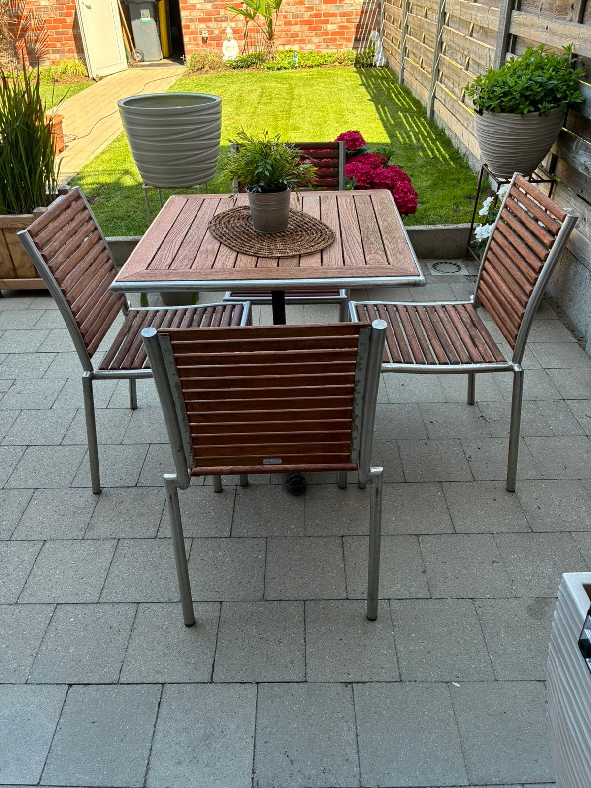 tuinset voor klein terrasje of een rustig plekje in tuin, Tuin en Terras, Ophalen, Zo goed als nieuw, Tuinset