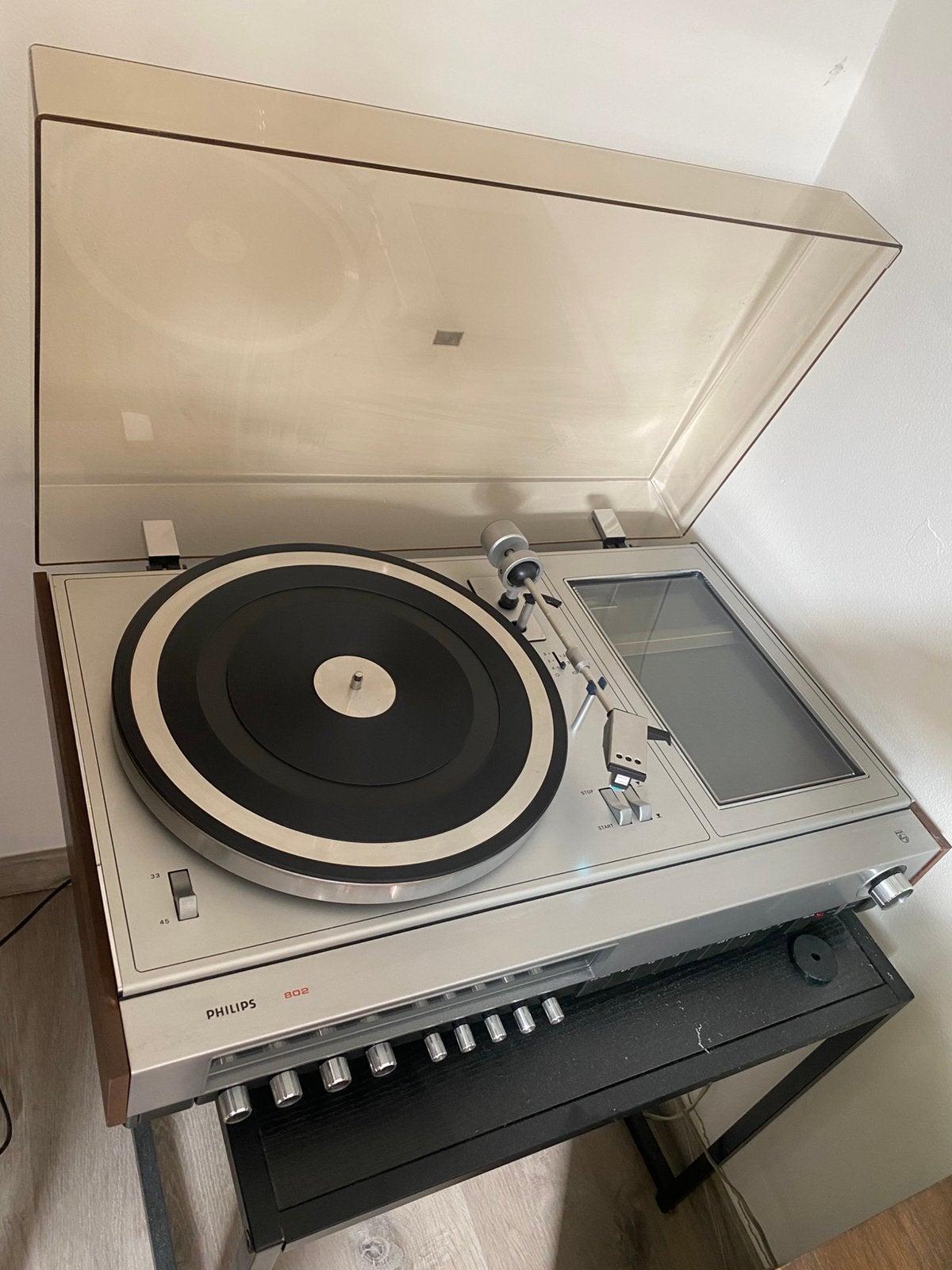 Oude platenspeler van philips, TV, Hi-fi & Vidéo, Tourne-disques, Tourne-disque, Enlèvement, Utilisé, Réglage pitch