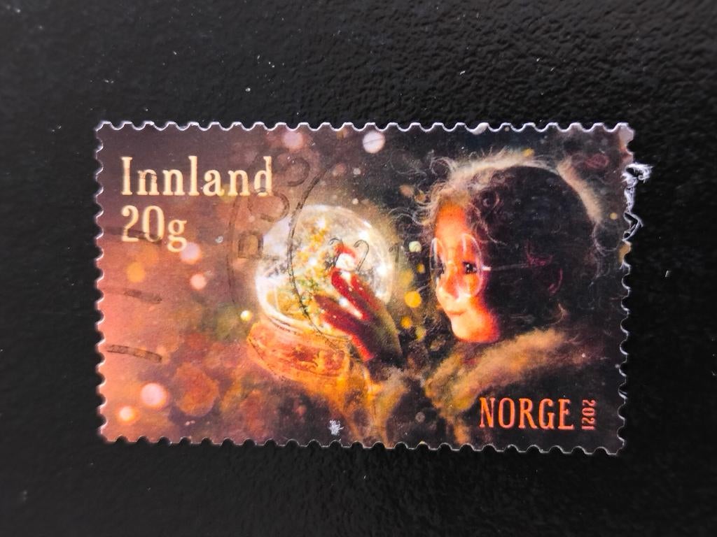 Norvège 2021 - Noël, enfant avec boule à neige, Envoi, Norvège, Affranchi