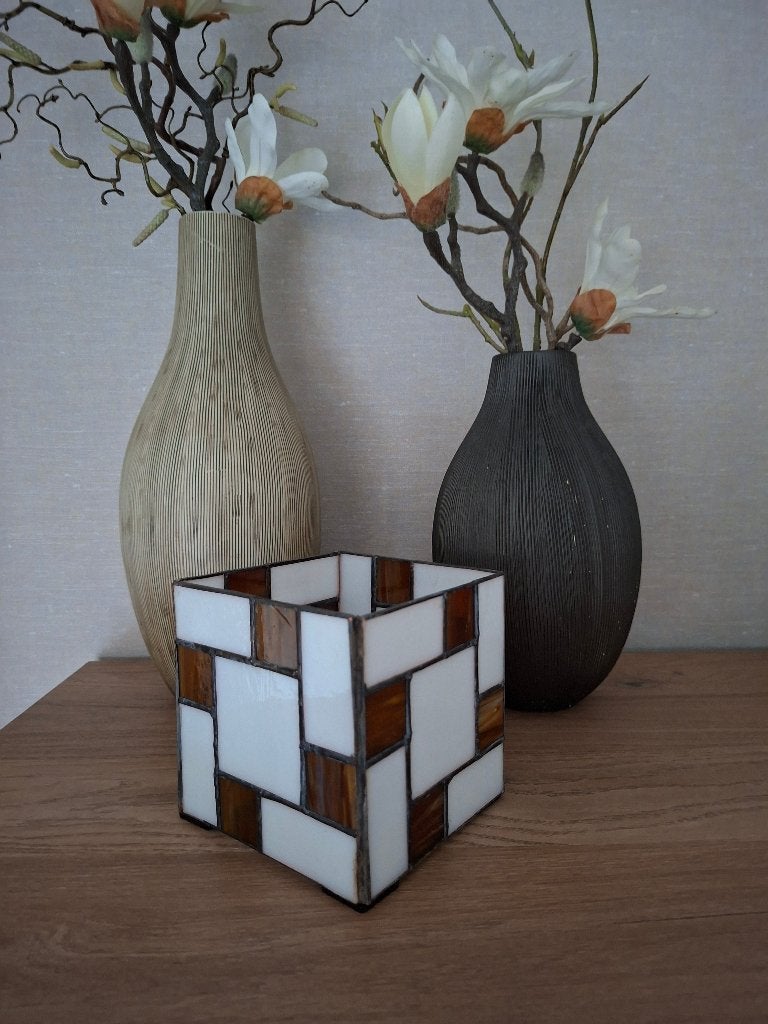 WINDLICHT TIFFANY MONDRIAAN, Meerkleurig, Nieuw, Ophalen of Verzenden, Glas