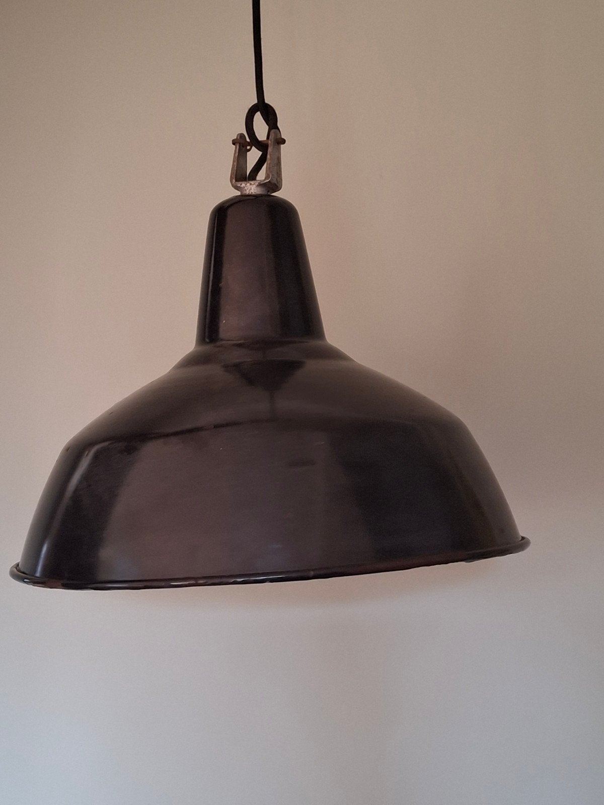 Mooie oude emaille hanglamp, Ophalen