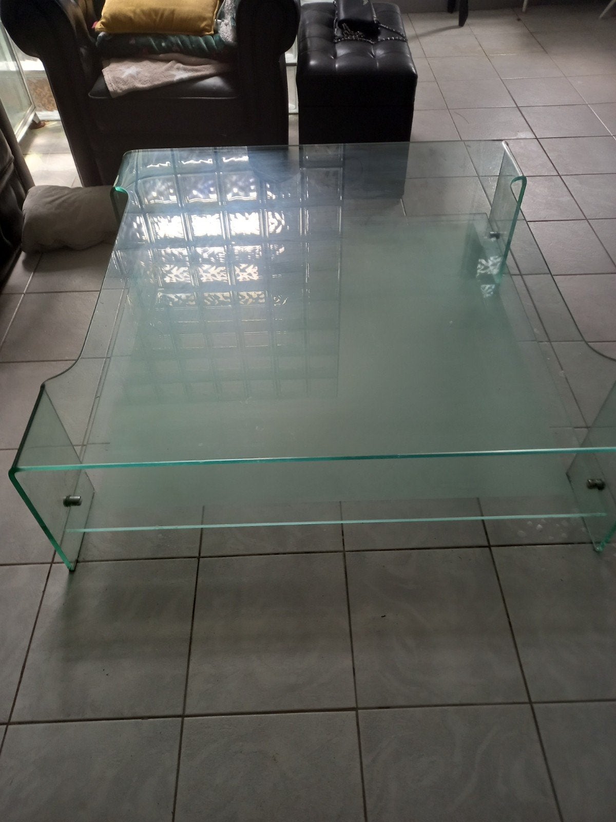 grande table en verre robuste de salon, Enlèvement, Verre