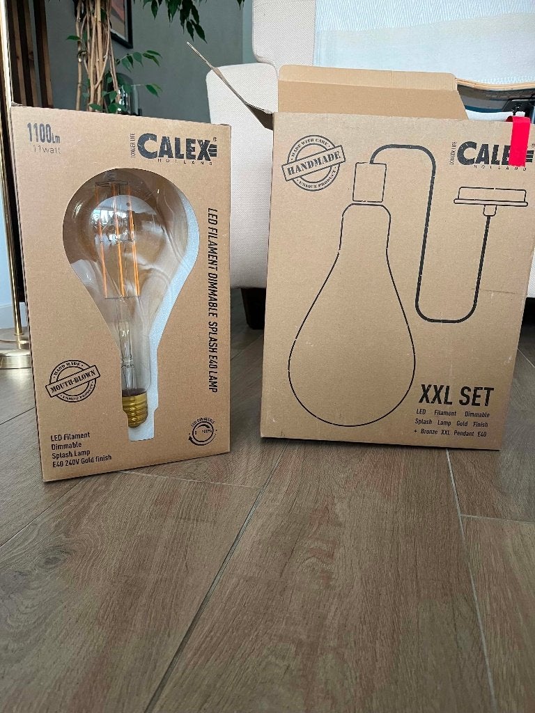 2 luminaires filaments CALEX LED dimables, Enlèvement, Comme neuf, Verre, Moderne industriel