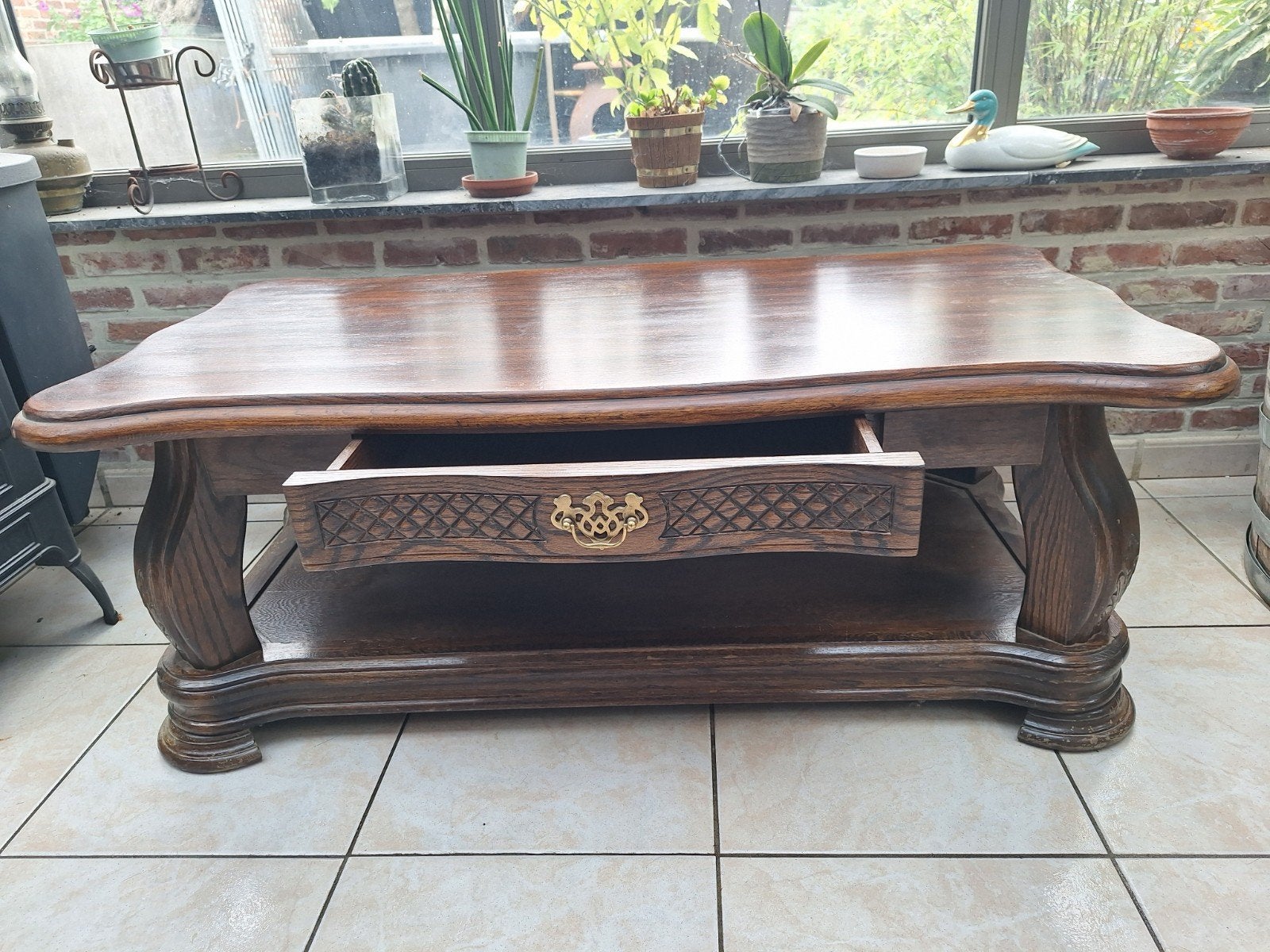 vol eiken salontafel, Enlèvement