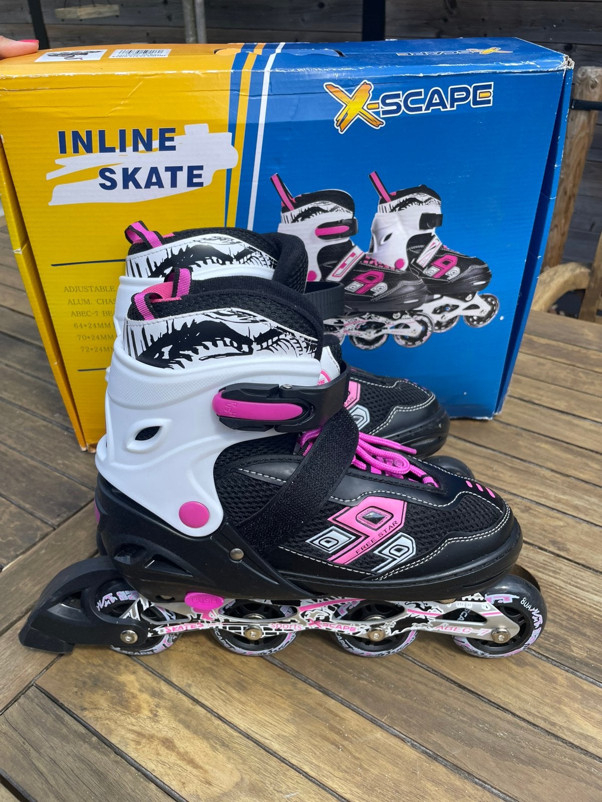 X-scape inline slates (zwart/roze)- mat 38-41, Ophalen of Verzenden, Zo goed als nieuw