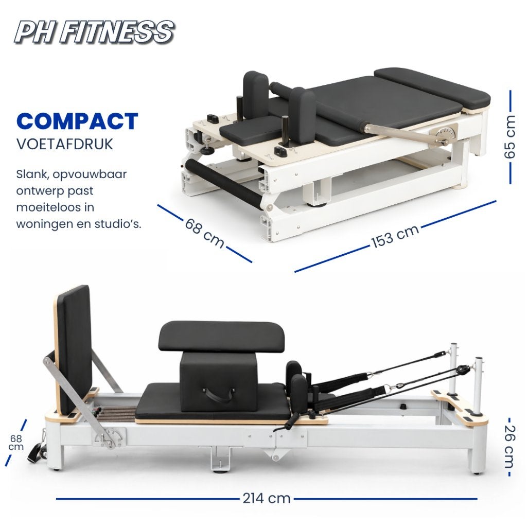 PH Fitness Aluminium Pilates Reformer - Studio Apparaat, Enlèvement, Neuf, Bras, Autres types