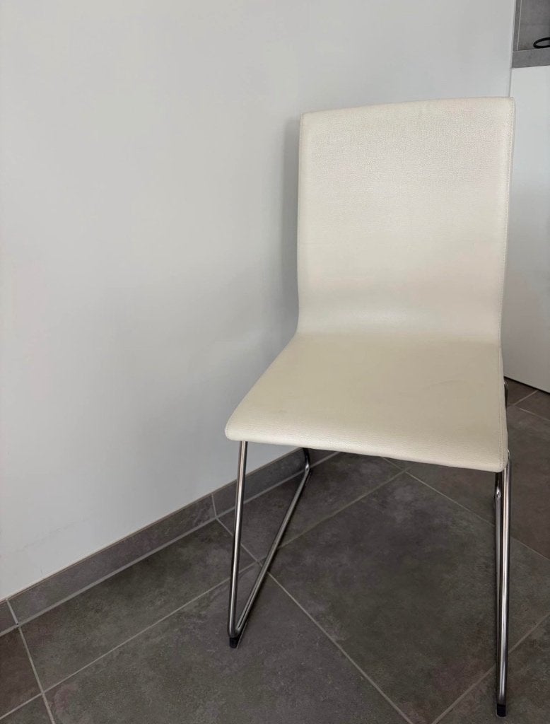 6 witte stoelen, Huis en Inrichting, Stoelen, Ophalen, Gebruikt, Wit, Vijf, Zes of meer stoelen