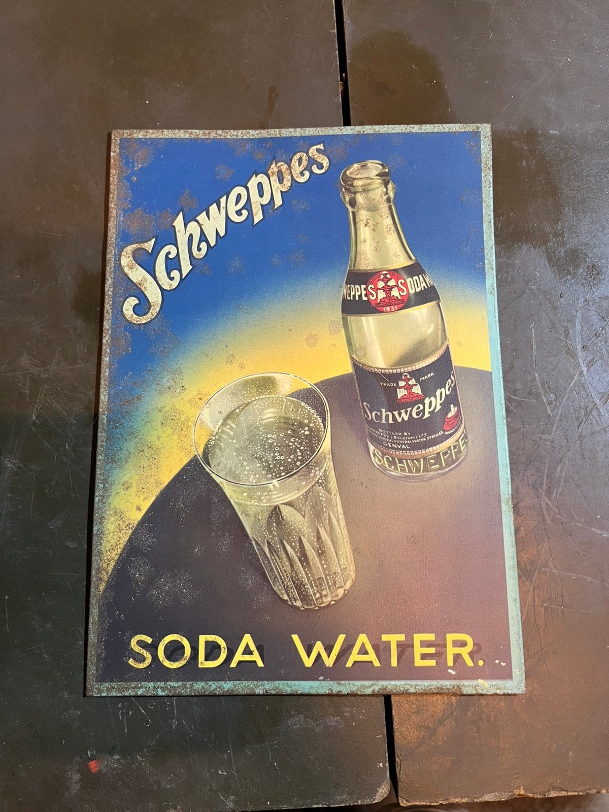 Schweppes reclame bord 1960, Enlèvement ou Envoi, Comme neuf