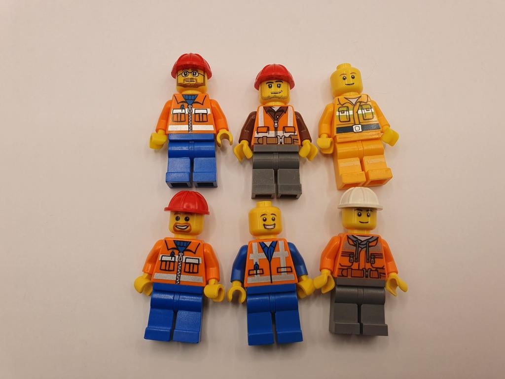 6 LEGO werkman minifigs, Ophalen of Verzenden, Lego
