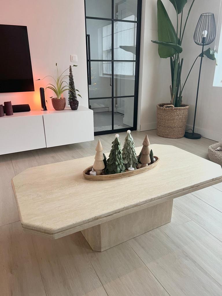 Salontafel Travertin, Ophalen, 50 tot 100 cm, 100 tot 150 cm, Zo goed als nieuw