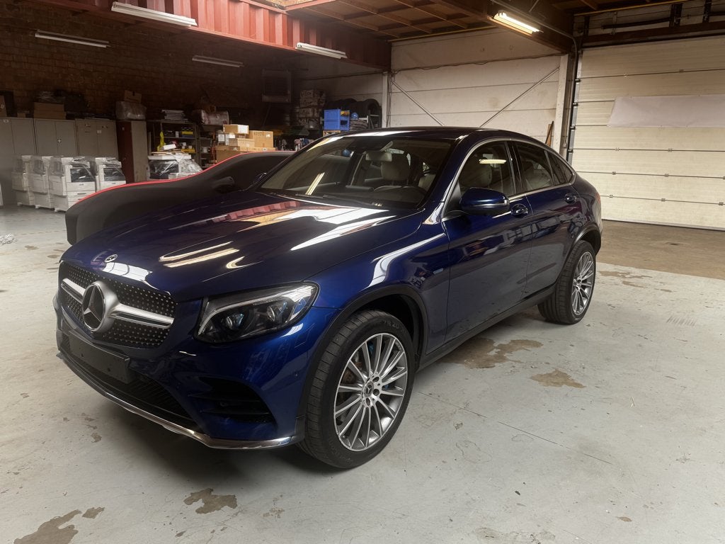 Mercedes GLC 350 HYBRIDE, Auto's, Mercedes-Benz, Automaat, Lichtsensor, Blauw, Leder