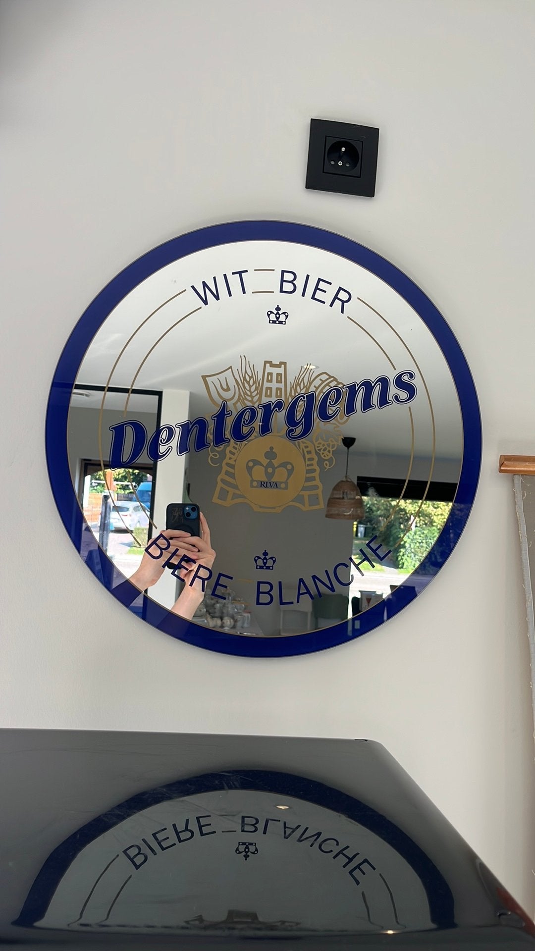 Dentergems spiegel - wit bier, Ophalen, Rond, 50 tot 100 cm, Minder dan 100 cm