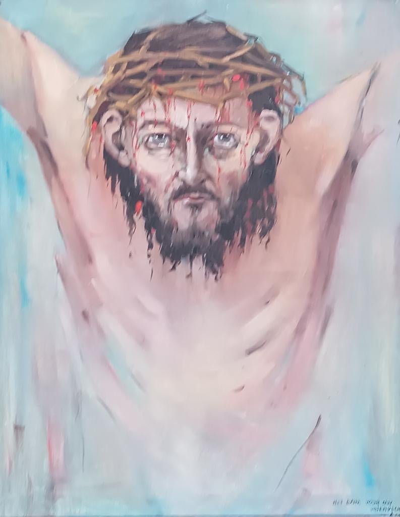 Albert Vael (1914-1981): Christus 1973 (O/D, 71 x 86 cm), Antiek en Kunst, Kunst | Schilderijen | Klassiek, Ophalen of Verzenden