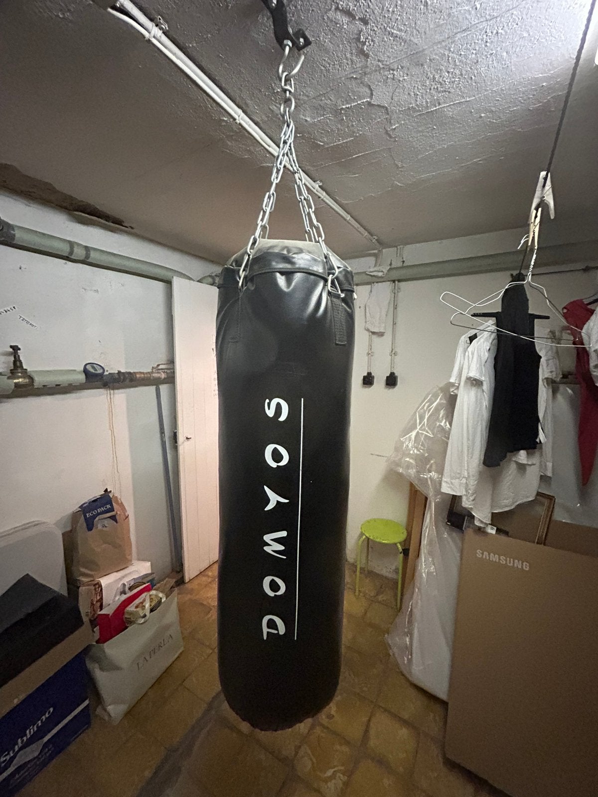 Bokzak + klem plafond, Sport en Fitness, Ophalen, Zo goed als nieuw, Bokszak