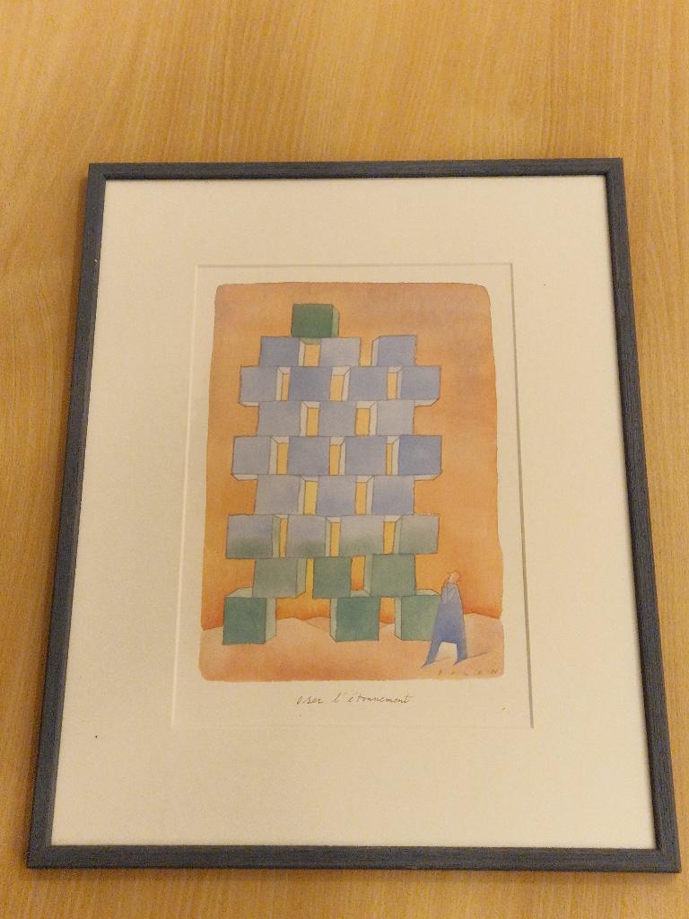 Lithographie originale Folon - titre 'Oser l'étonnement'', Enlèvement ou Envoi